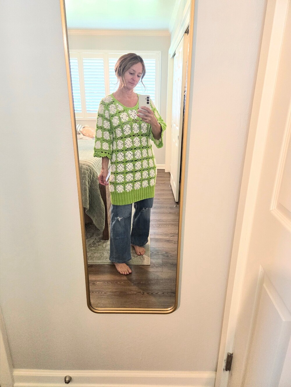 Granny Style Hand Knitted Crochet Tunic/ Dress
